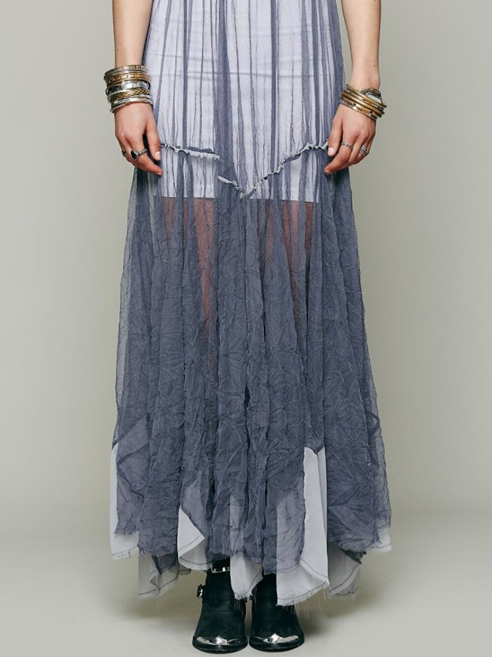 NWOT FREE PEOPLE INTIMATELY RAW TULLE MAXI SHEER MAXI SIZE M - Picture 4 of 12